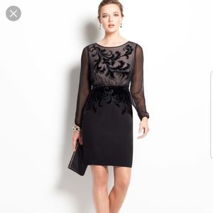 Ann Taylor Women's Black Velvet Scroll Dress. 